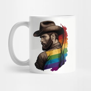 Cowboy LGBTQ pride flag Mug